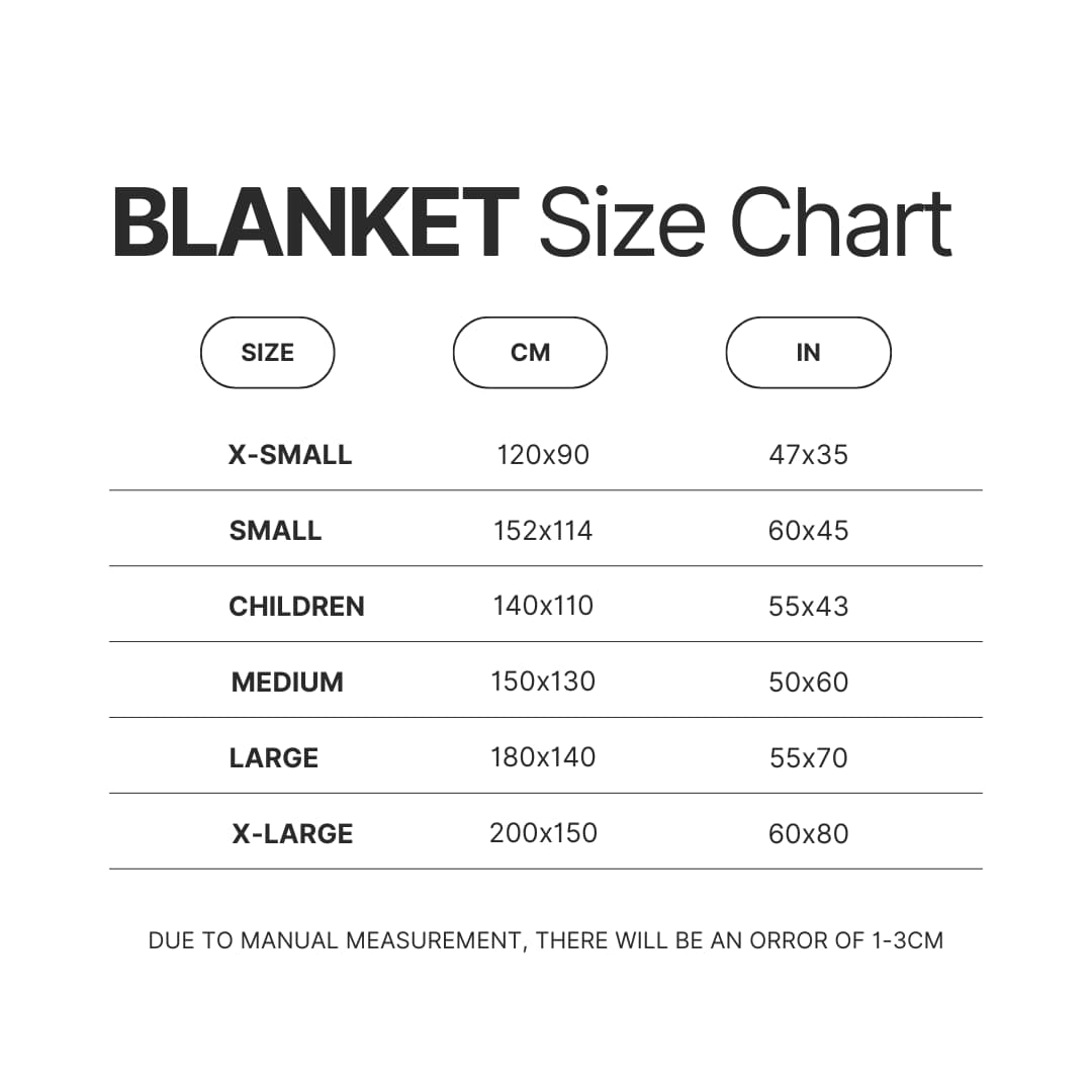 Blanket Size Chart - Big Mouth Store
