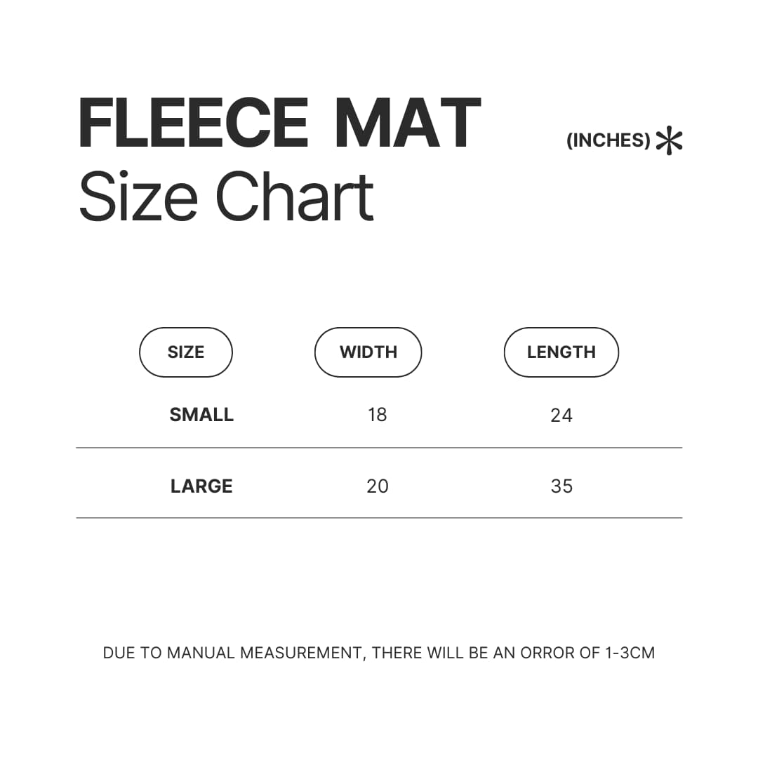 Fleece Mat Size Chart - Big Mouth Store