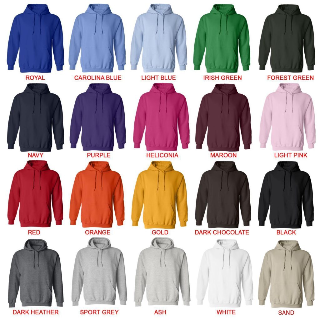 hoodie color chart - Big Mouth Store